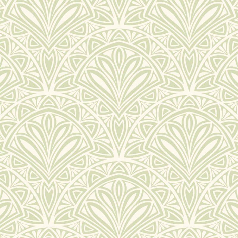 Elegance Deco Fan Wallpaper - Green - Hoopla Walls - HWA1024WWallpaper199