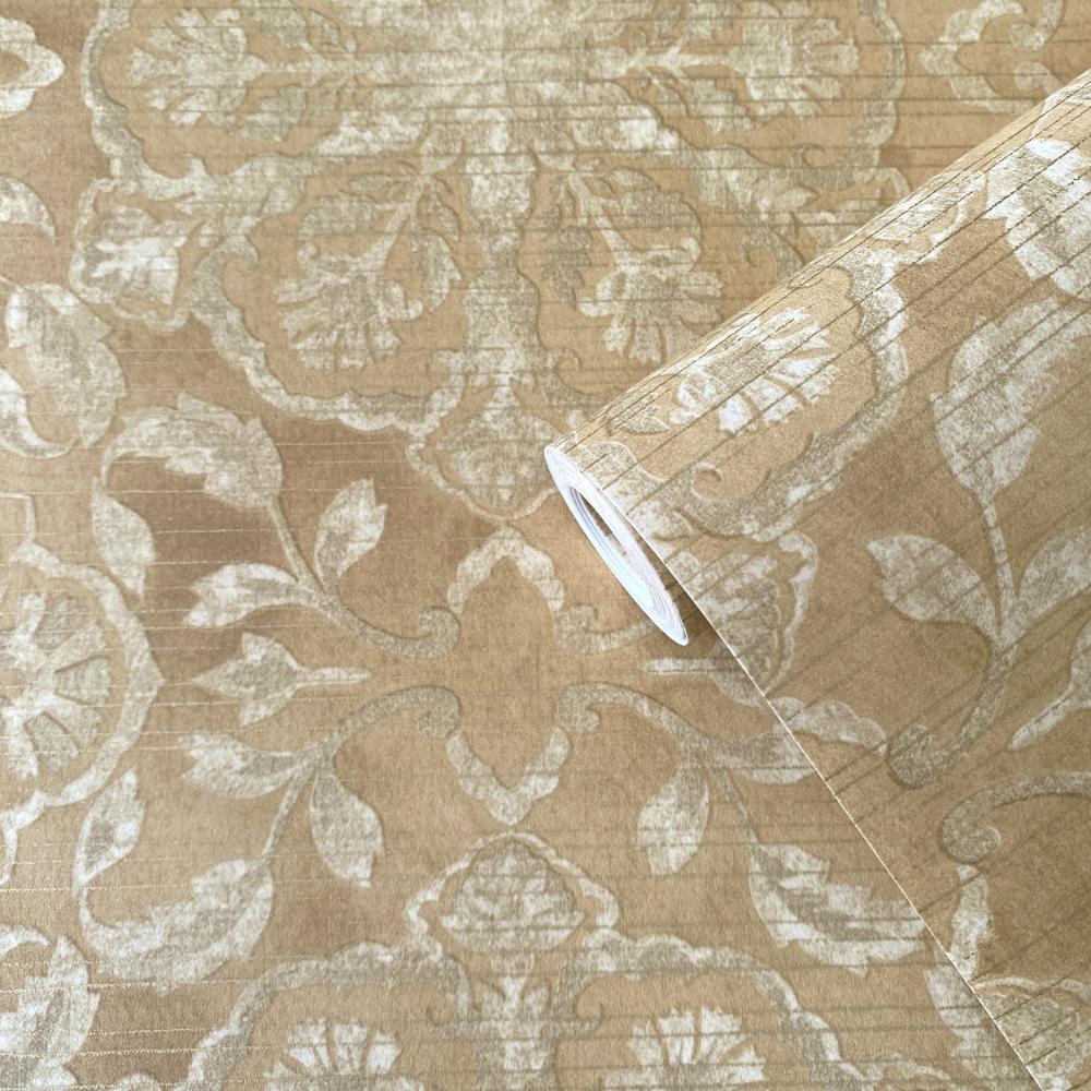 Elegance Floral Stripe Wallpaper - Beige / Silver Grey - Galerie - DWP0353 - 06Wallpaper199