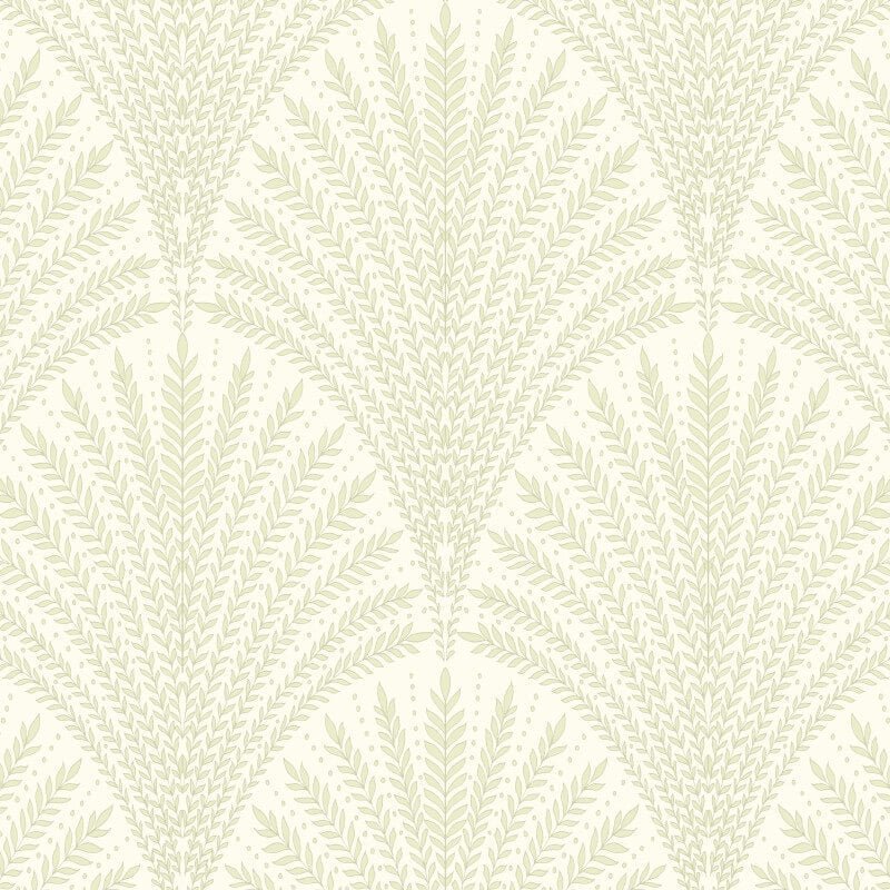 Elegance Leaf Fan Wallpaper - Sage Green - Hoopla Walls - HWA1029WWallpaper199