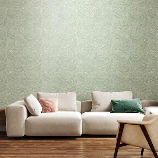 Elegance Leaf Vine Wallpaper - Seafoam - Hoopla Walls - HWA1231WWallpaper199