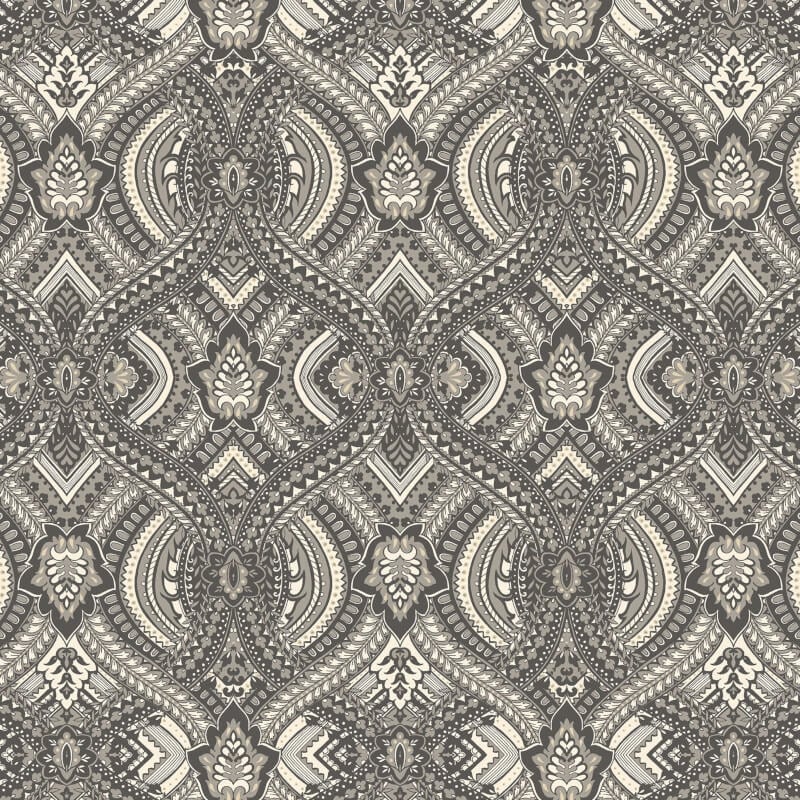 Elegance Ogee Damask Wallpaper - Black - Hoopla Walls - HWA1035WWallpaper199