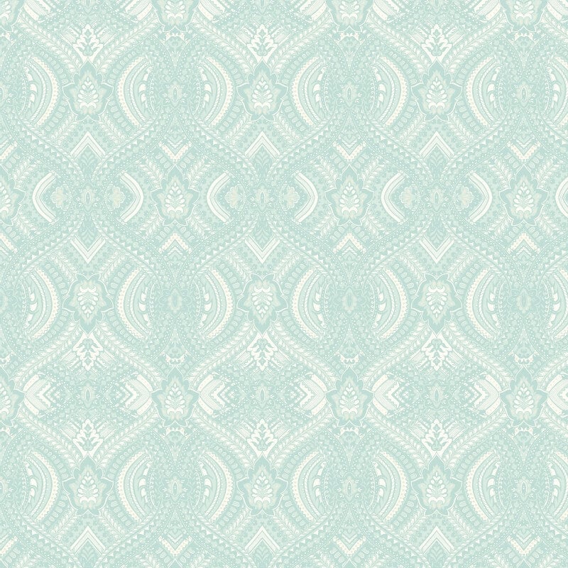 Elegance Ogee Damask Wallpaper - Duck Egg Blue - Hoopla Walls - HWA1037WWallpaper199
