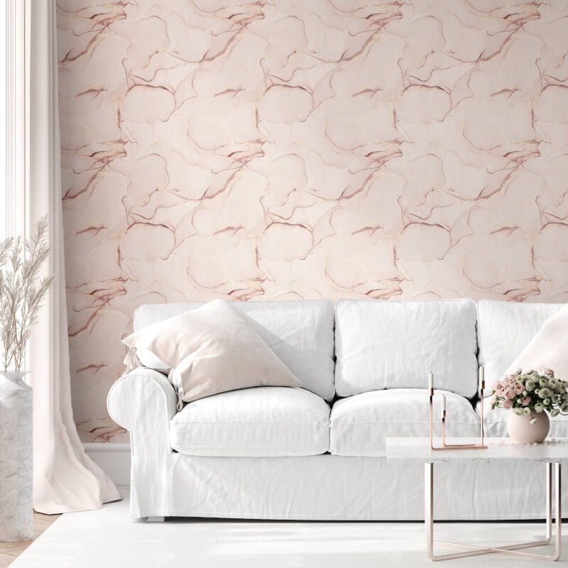 Elysian Marble Metallic Wallpaper - Pink/Gold - Muriva - 212514Wallpaper199