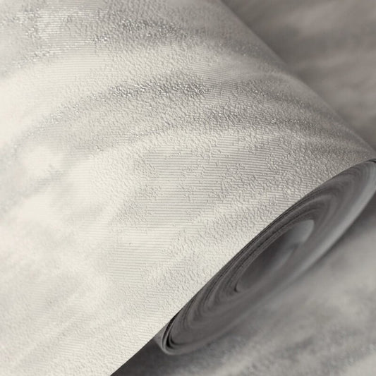 Ember Abstract Fur Effect Metallic Wallpaper - Grey - Crown - M1860Wallpaper199