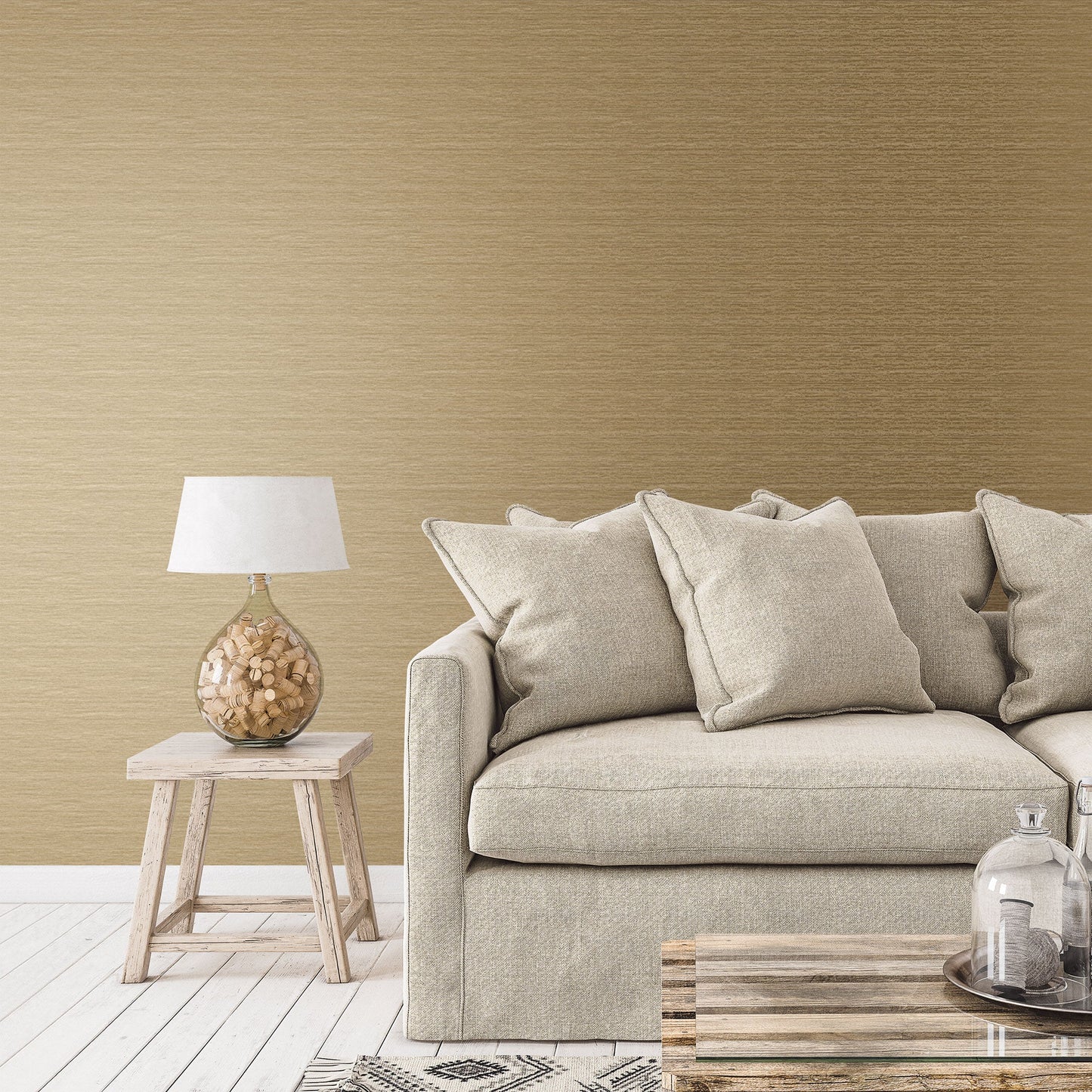 Emporium Metallic Plain Wallpaper - Deep Gold - Galerie - DWP0230 - 08Wallpaper199