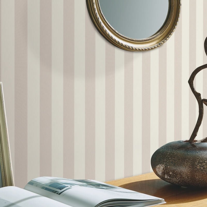 Entree Stripe Metallic Wallpaper - Cream - Erismann - 10290 - 02Wallpaper199