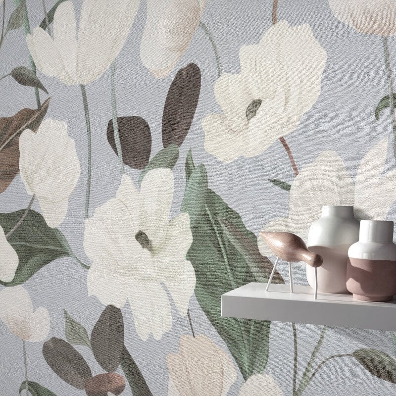 Fairy Blossom Floral Wallpaper - Grey/White - Erismann - 10508 - 31Wallpaper199