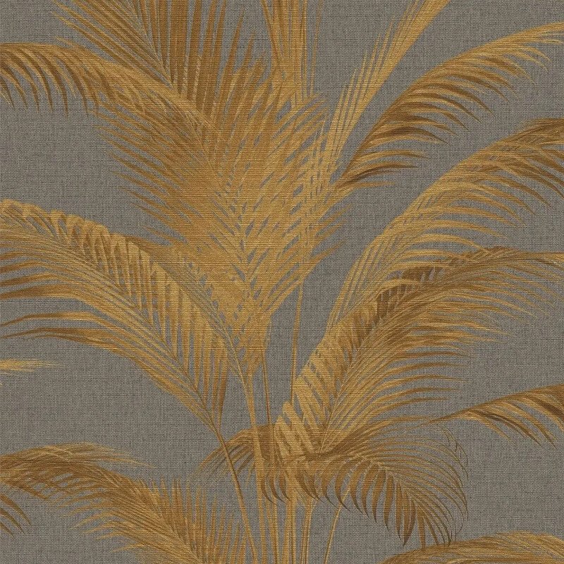 Fanned Palm Leaf Metallic Wallpaper - Brown/Gold - Michalsky Living - 39980-4Wallpaper199