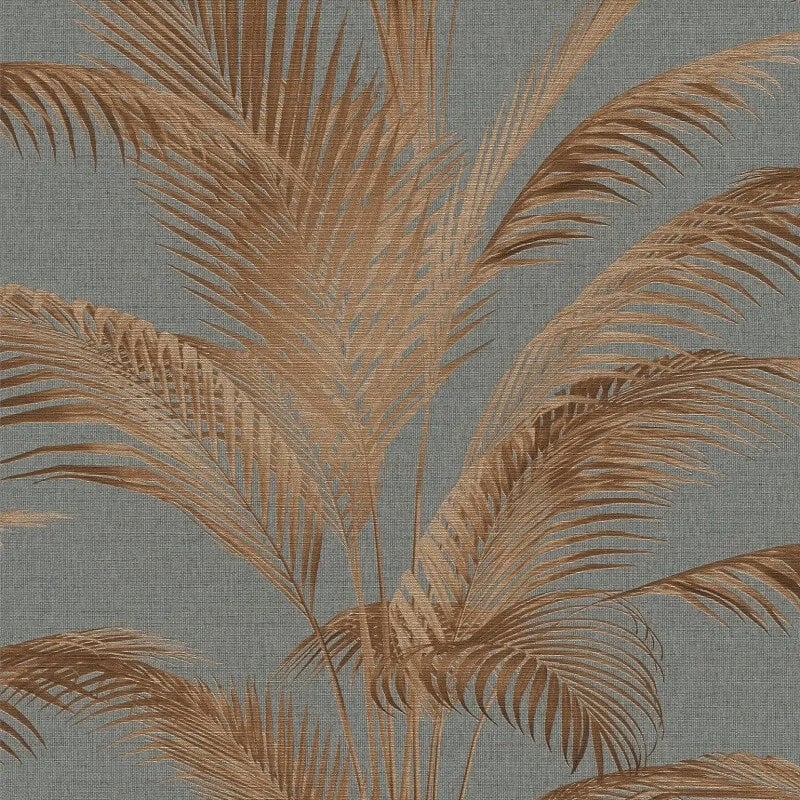 Fanned Palm Leaf Metallic Wallpaper - Grey/Copper - Michalsky Living - 39980-3Wallpaper199