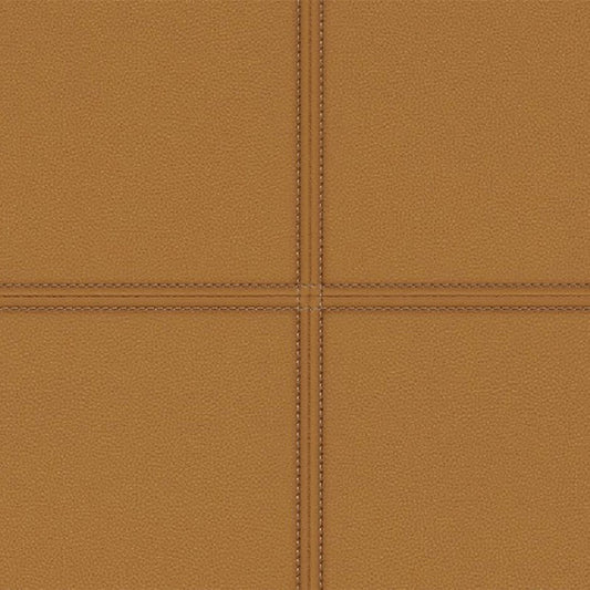 Faux Leather Tile Panel Club Wallpaper - Tan - Rasch - 419016Wallpaper199