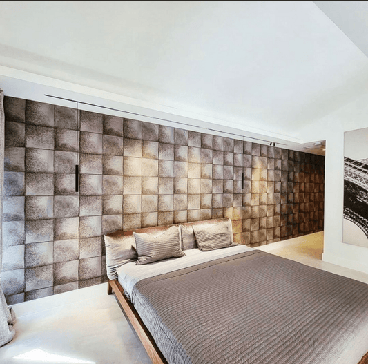 Faux Reindeer Fur Tile Panel Club Wallpaper - Cream - Rasch - 419108Wallpaper199