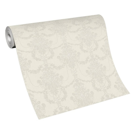 Felicite Floral Ornament Metallic Wallpaper - Light Cream - Erismann - 10287 - 14Wallpaper199