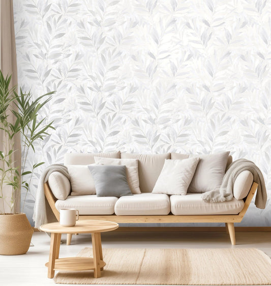 Fiji Leaf Elegant Homes Wallpaper - Grey - Rasch - 311617Wallpaper199