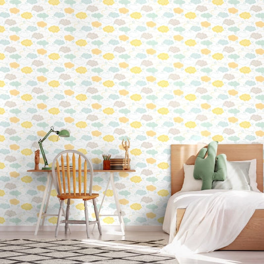 Fluffy Clouds Wallpaper - Lemon Fizz - Hoopla Walls - HWA1281WWallpaper199