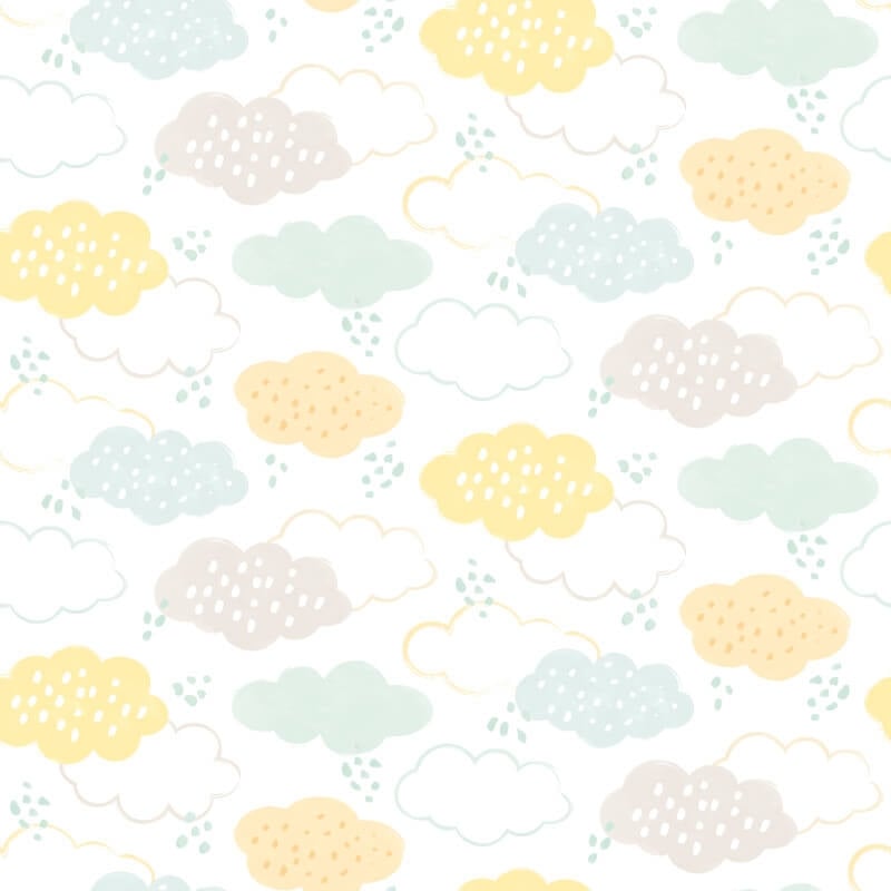 Fluffy Clouds Wallpaper - Lemon Fizz - Hoopla Walls - HWA1281WWallpaper199