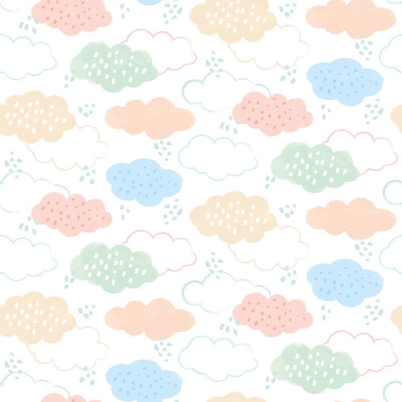 Fluffy Clouds Wallpaper - Pastel Riot - Hoopla Walls - HWA1282WWallpaper199