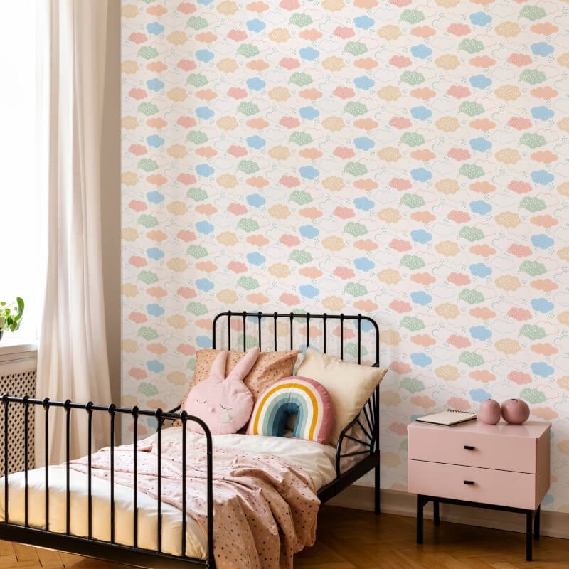 Fluffy Clouds Wallpaper - Pastel Riot - Hoopla Walls - HWA1282WWallpaper199