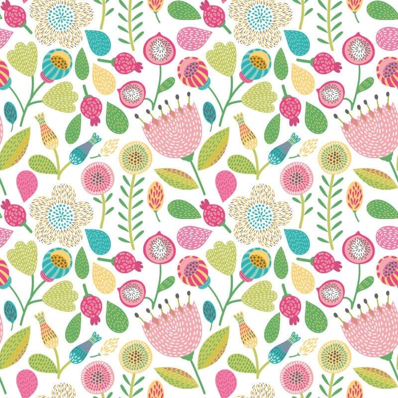Folk Floral Wallpaper - Tutti Frutti - Hoopla Walls - HWA1287WWallpaper199