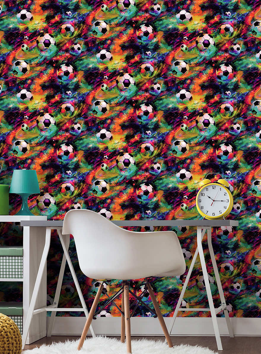 Football Galaxy Wallpaper - Multi - Holden Décor - 13780Wallpaper199