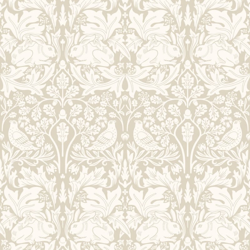 Forest Rabbit Wallpaper - Natural - Hoopla Walls - HWA1137WWallpaper199