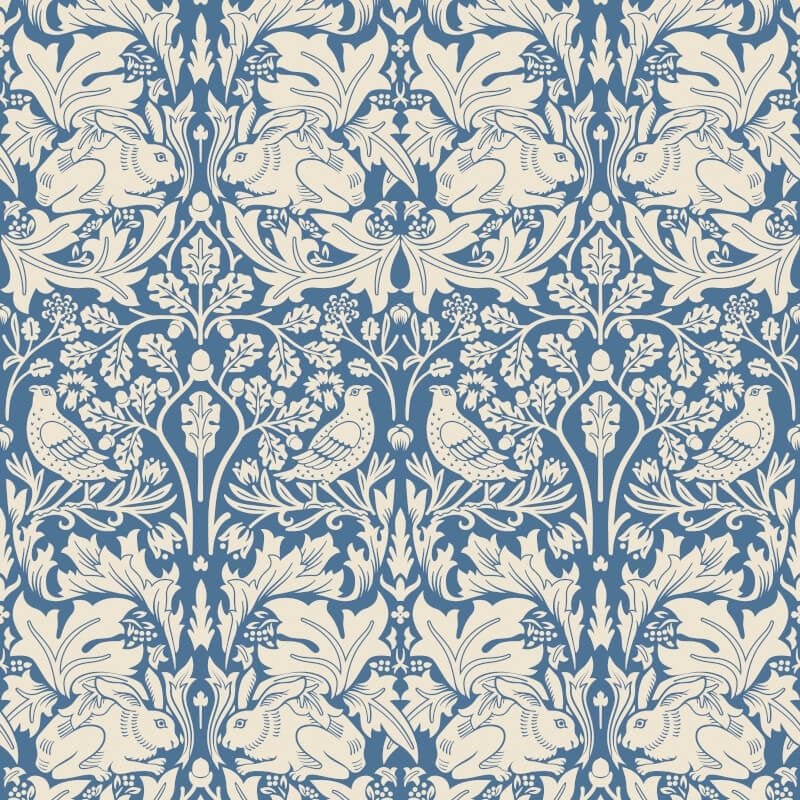 Forest Rabbit Wallpaper - Navy Blue - Hoopla Walls - HWA1144WWallpaper199