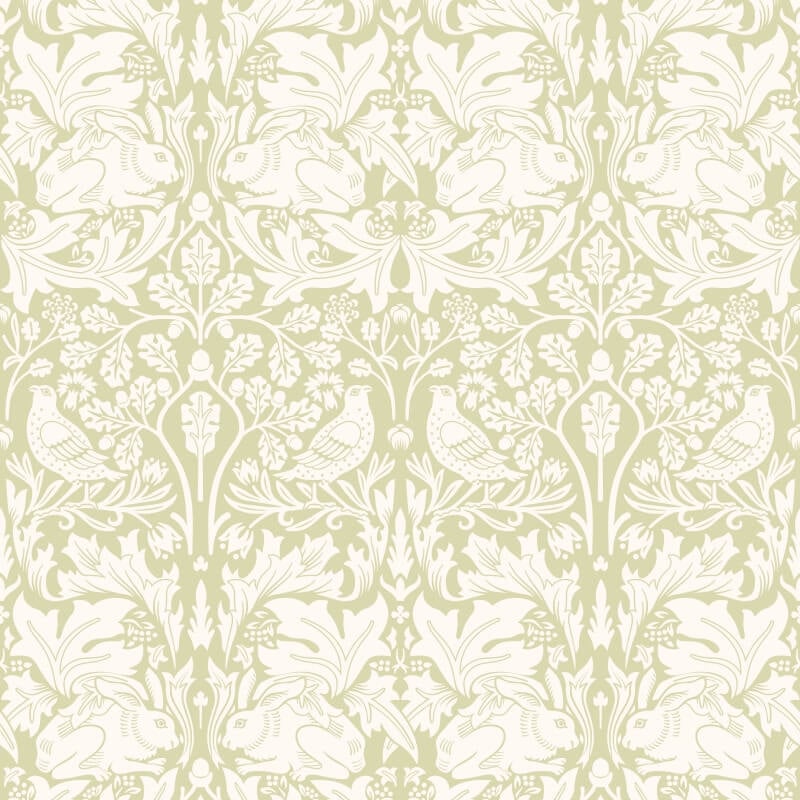 Forest Rabbit Wallpaper - Pale Green - Hoopla Walls - HWA1140WWallpaper199