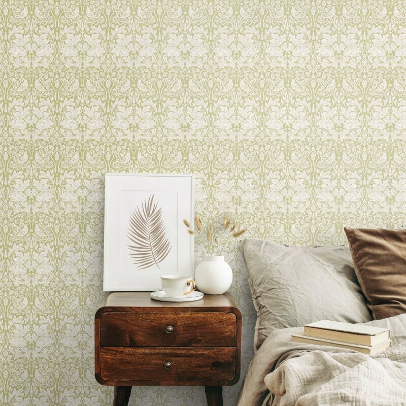 Forest Rabbit Wallpaper - Pale Green - Hoopla Walls - HWA1140WWallpaper199