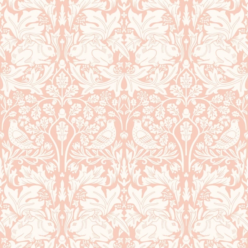 Forest Rabbit Wallpaper - Soft Pink - Hoopla Walls - HWA1136WWallpaper199