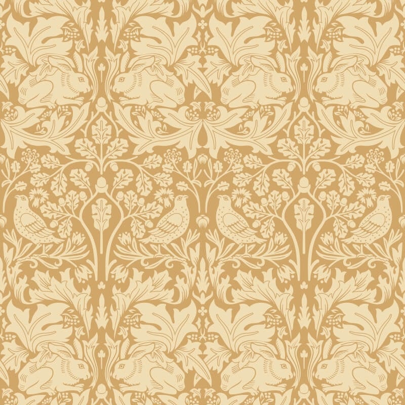 Forest Rabbit Wallpaper - Yellow Ochre - Hoopla Walls - HWA1138WWallpaper199