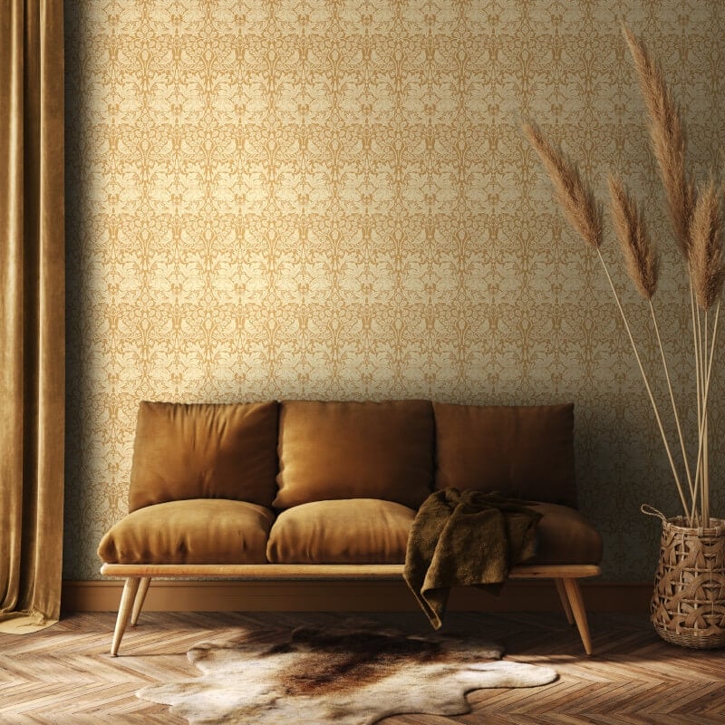 Forest Rabbit Wallpaper - Yellow Ochre - Hoopla Walls - HWA1138WWallpaper199