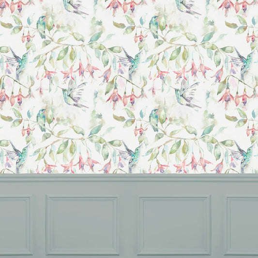 Fuchsia Flight Wallpaper - Cream - Voyage Maison - FUCHSIA/WPO/FLIWallpaper199