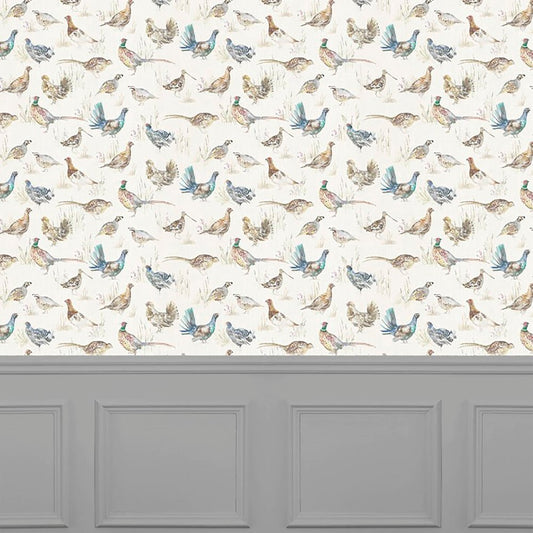 Game Birds Wallpaper - Cream - Voyage Maison - GAMEBIR/WPO/CREWallpaper199