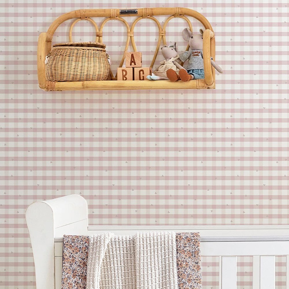 Gingham Pale Wallpaper - Amethyst Purple - Laura Ashley - 119865Wallpaper199