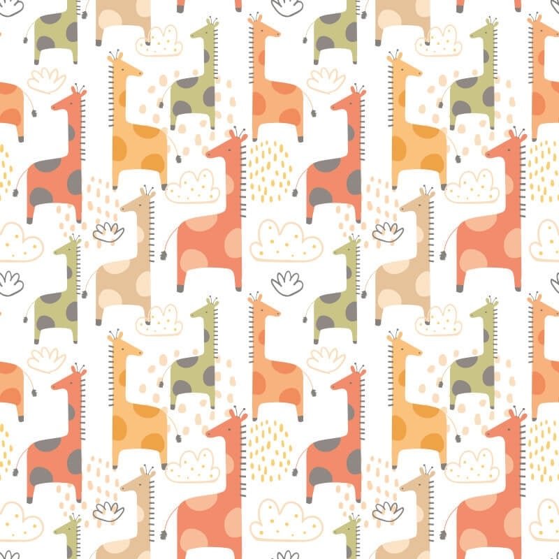 Giraffe Friends Wallpaper - Ginger Spice - Hoopla Walls - HWA1297WWallpaper199