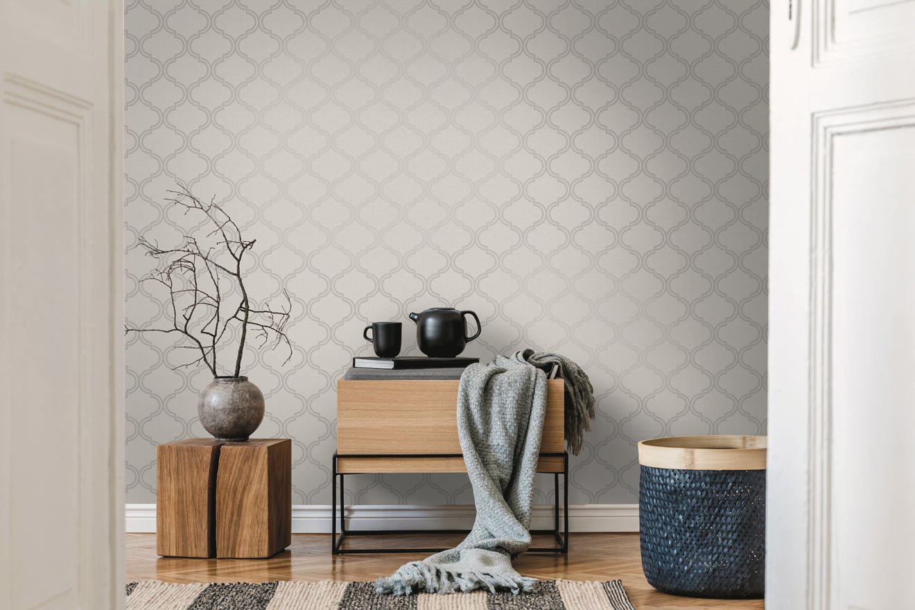 Glistening Geo Wallpaper - Grey/Silver - Holden Décor - 12750Wallpaper199