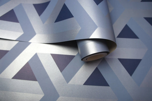 Glistening Trident Geo Wallpaper - Navy - Holden Décor - 12810Wallpaper199