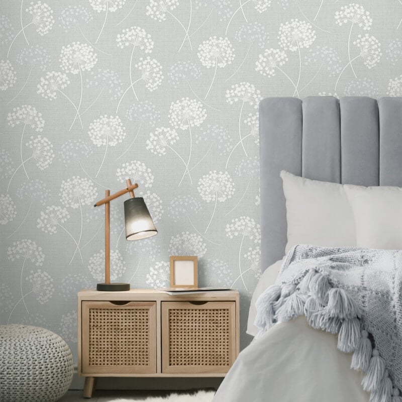 Grace Allium Flower Wallpaper - Grey/Silver - Fine Décor - FD43284Wallpaper199
