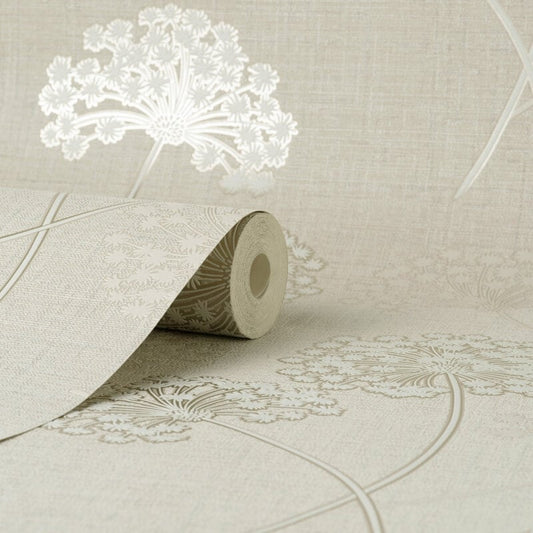 Grace Allium Flower Wallpaper - Stone - Fine Décor - FD43281Wallpaper199