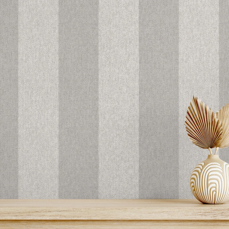 Harris Stripe Wallpaper - Soft Grey - Crown - M1872Wallpaper199