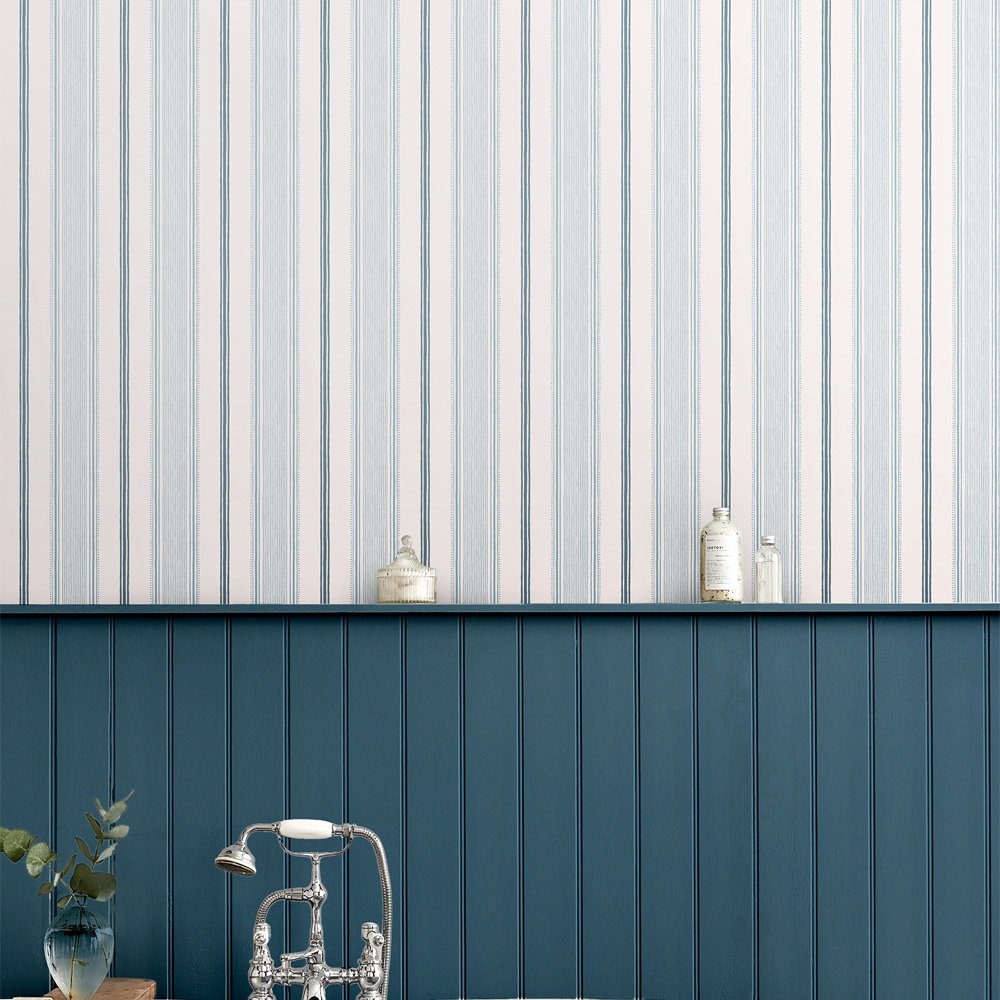 Heacham Stripe Wallpaper - Seaspray - Laura Ashley - 115271Wallpaper199