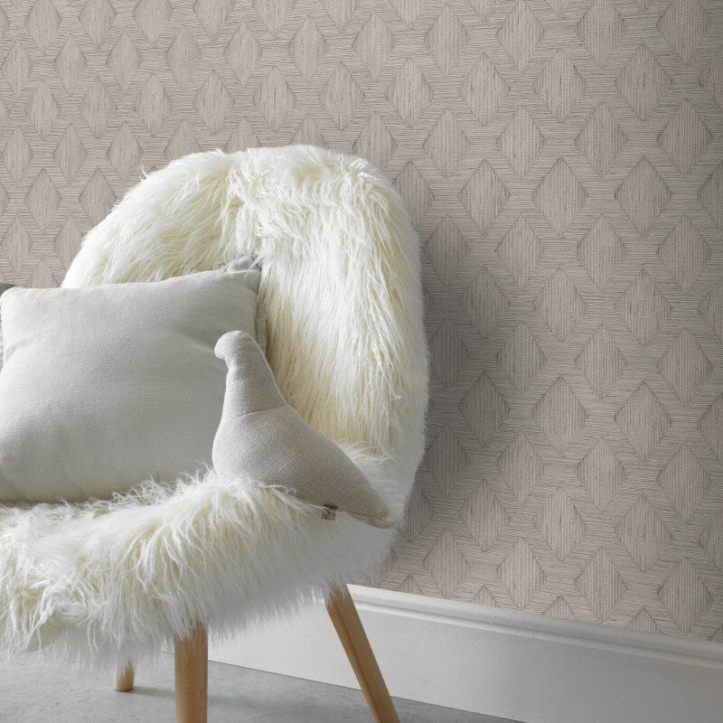 Hidden Harmony Geometric Wallpaper - Grey - Erismann - 10509 - 37Wallpaper199