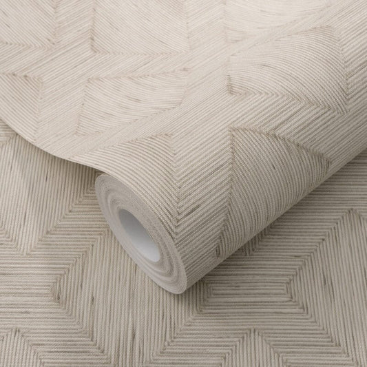 Hidden Harmony Geometric Wallpaper - Soft Taupe - Erismann - 10509 - 02Wallpaper199