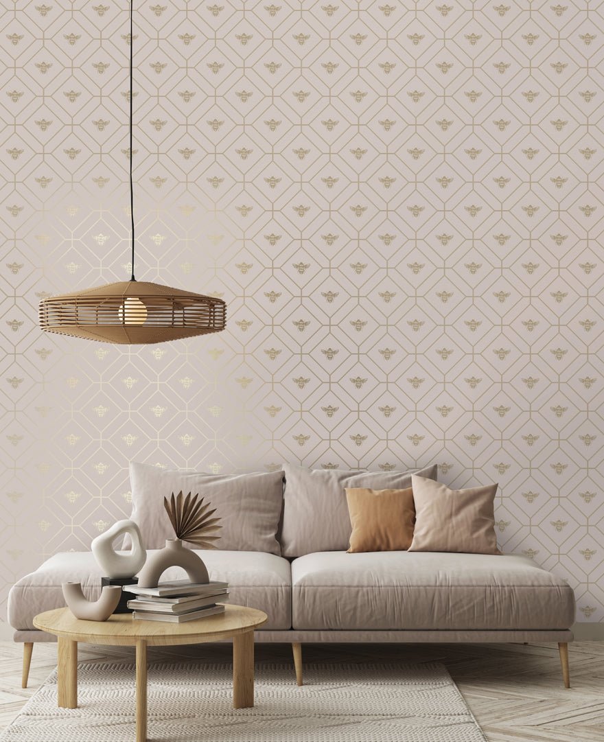 Honeycomb Bee Wallpaper - Pink - Holden Décor - 13083Wallpaper199
