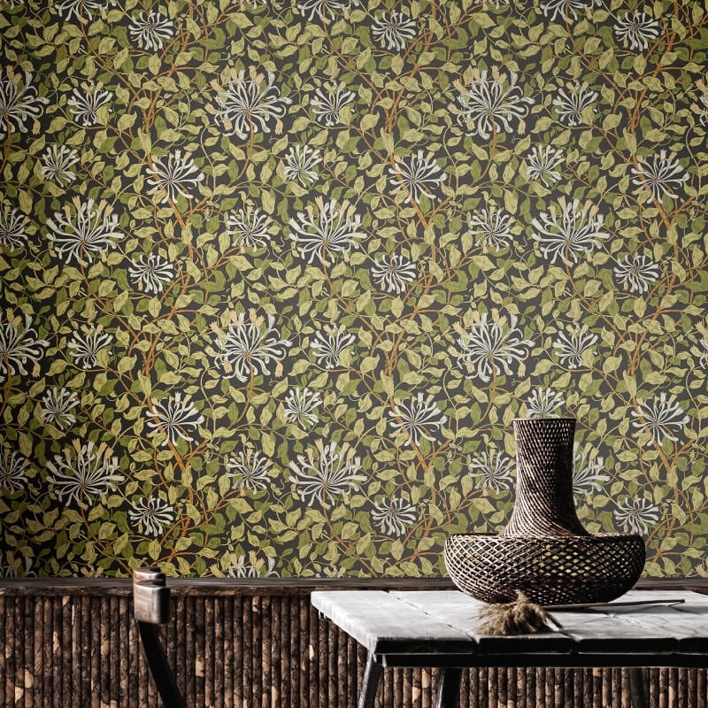 Honeysuckle Leaf Trail Wallpaper - Chalkboard - Hoopla Walls - HWA1086WWallpaper199