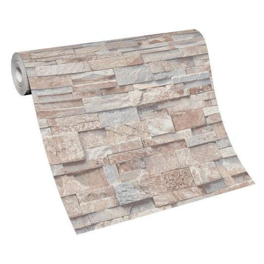 Imitations 3D Effect Brick Wall Wallpaper - Beige - Erismann - 02363 - 10Wallpaper199