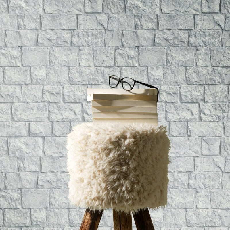Imitations 3D Effect Brick Wall Wallpaper - Grey - Erismann - 10394 - 31Wallpaper199