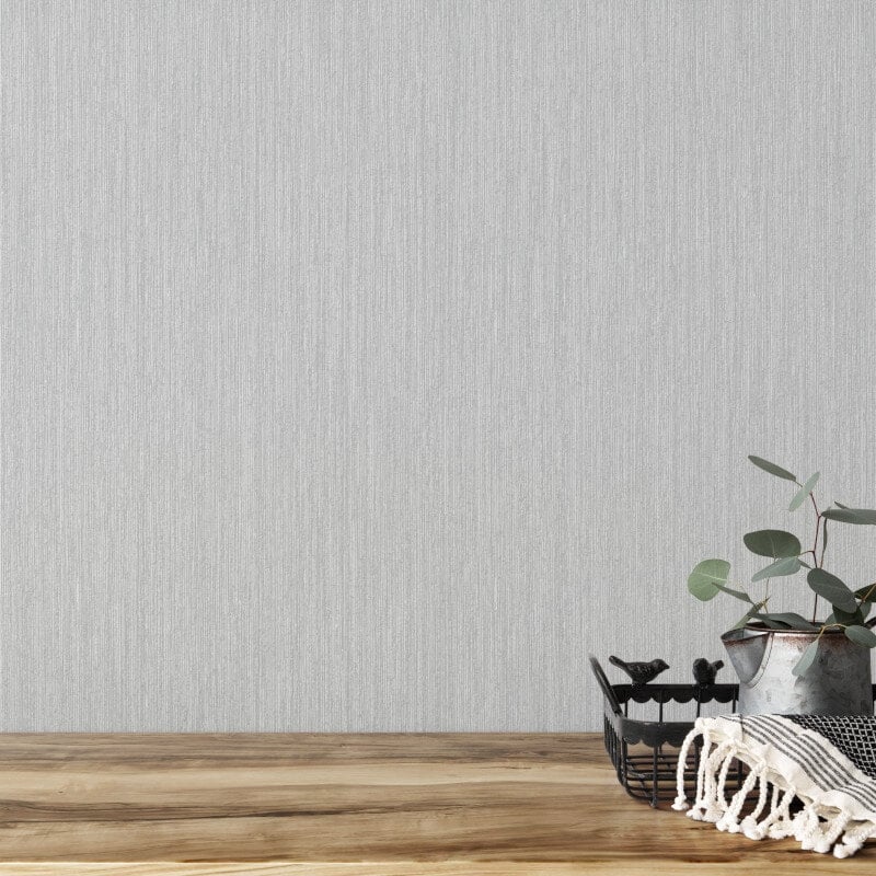 Indra Plain Texture Metallic Wallpaper - Grey/Silver - Muriva - 154122Wallpaper199