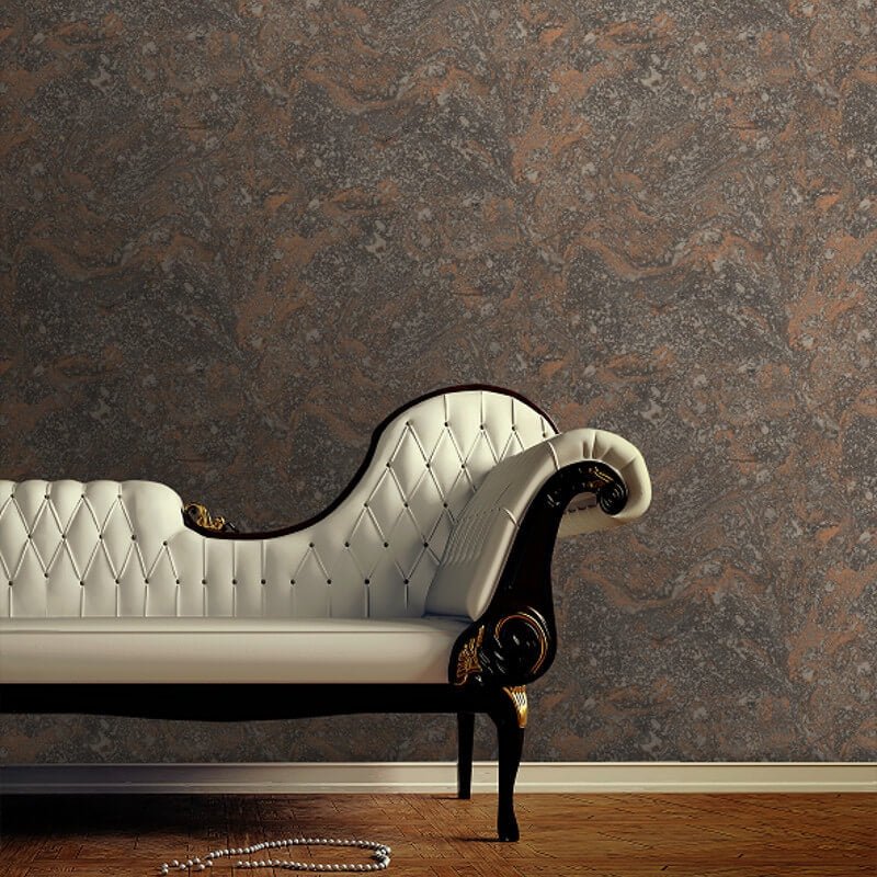 Infused Marble Metallic Wallpaper - Black/Copper - SK Filson - SK20031Wallpaper199
