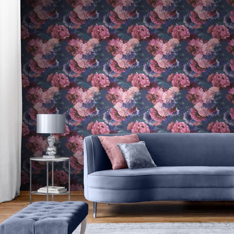 Issey Floral Wallpaper - Blue/Pink - Lipsy London - 144062Wallpaper199