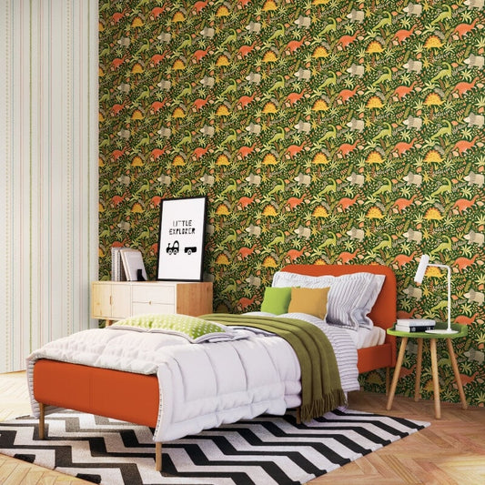 Jurassic Party Wallpaper - Olive Jungle - Hoopla Walls - HWA1309WWallpaper199